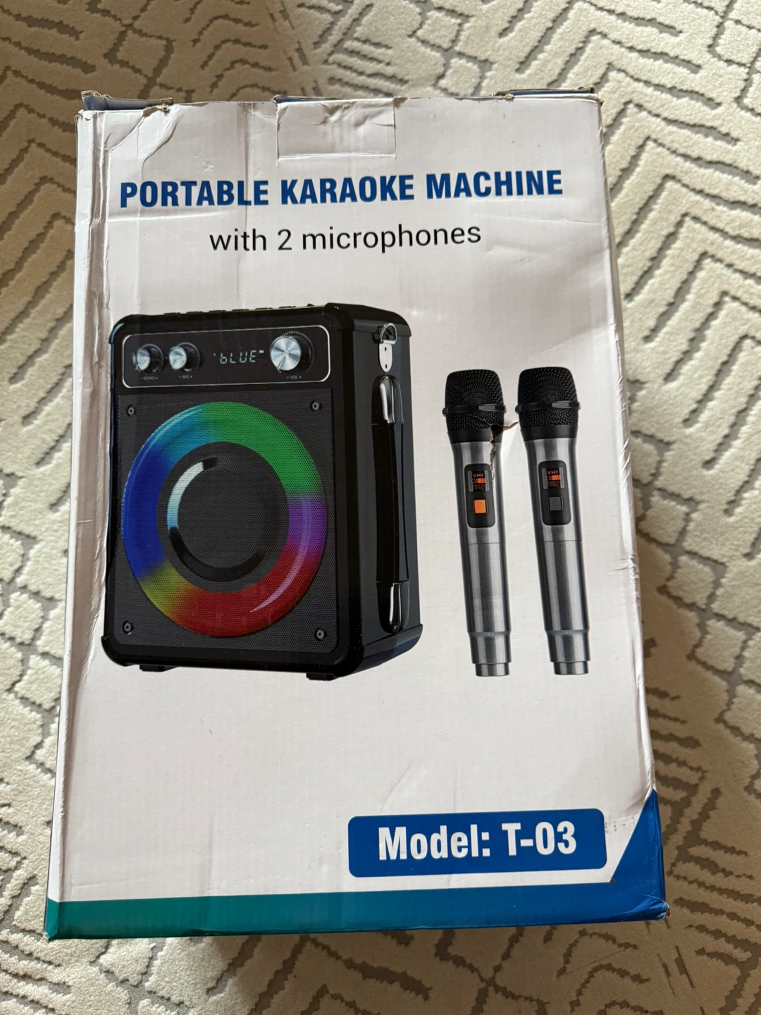 VOSOCO Karaoke Machine Model T-03 w/ 2 Mics - Like New!