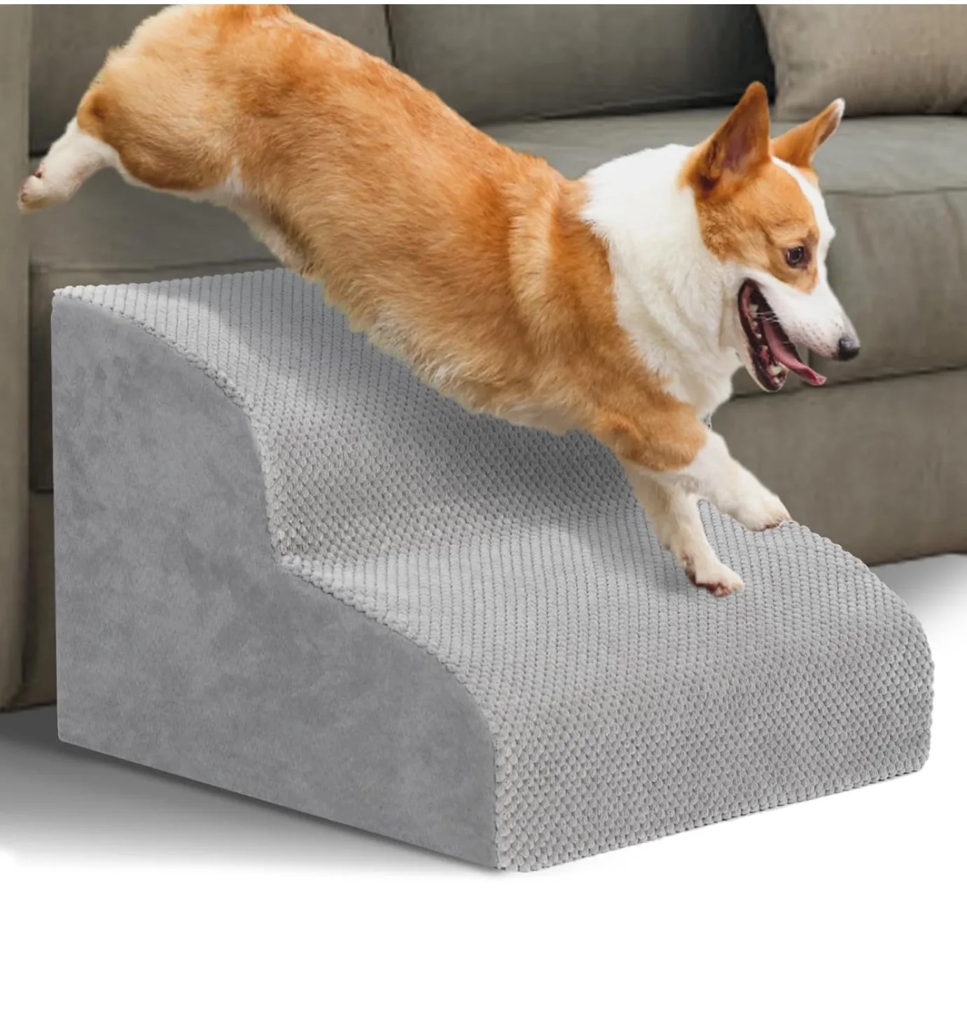 HIDOG 2 Tier Pet Stairs - Grey thumbnail