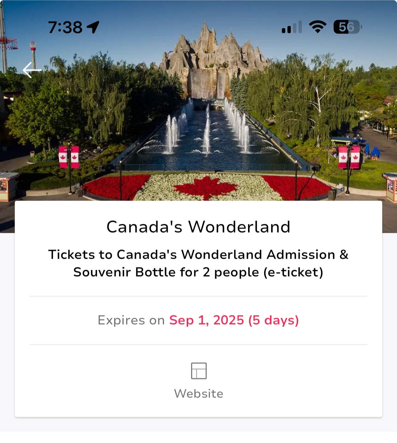 Canada's Wonderland Tickets for 2 - Sep 1, 2025 thumbnail