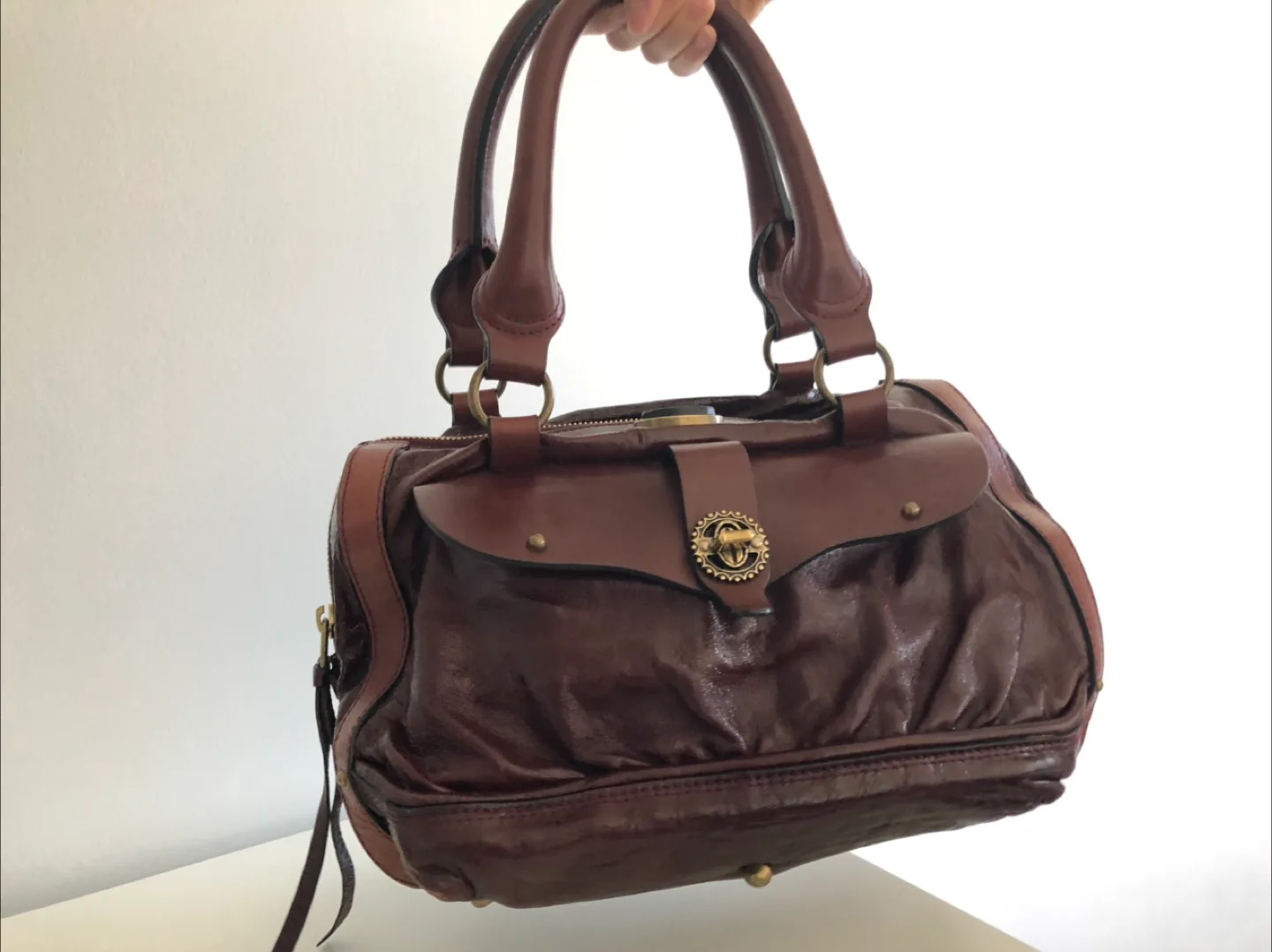 Chloe Leather Satchel - Brownish red thumbnail