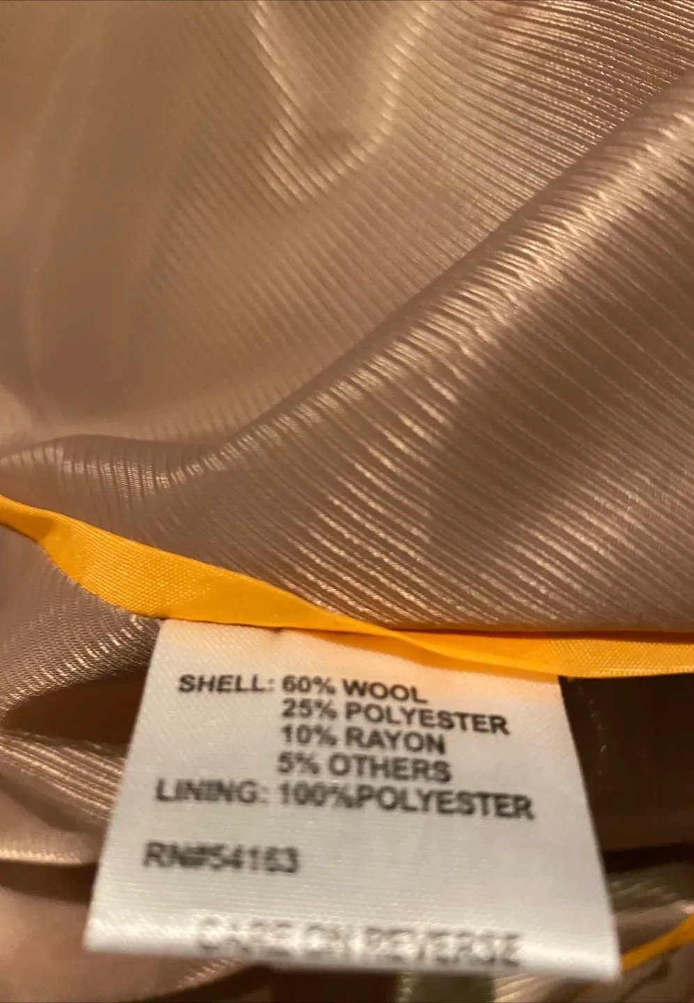 Calvin Klein Orange & Beige Wool Blend Coat - Size 14 image indicator(4)