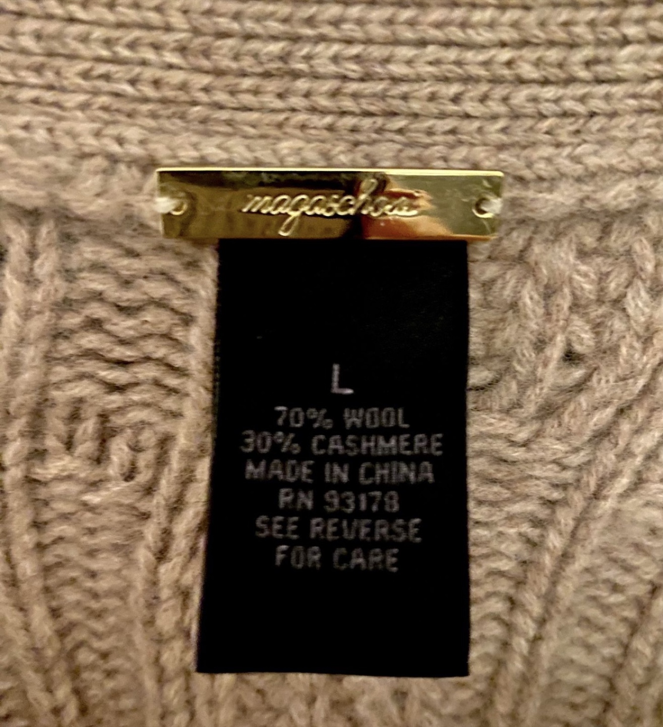 Magaschoni Wool Cashmere Cardigan Size L - photo 3