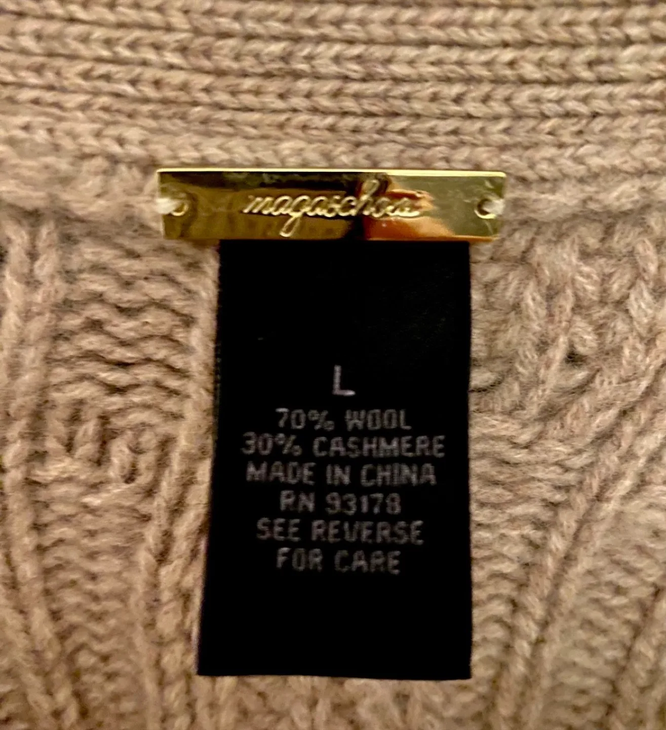 Magaschoni Wool Cashmere Cardigan Size L image indicator(3)