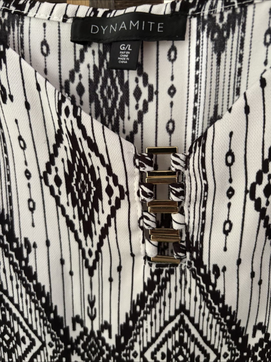 Dynamite Black & White Tank Top - Size L