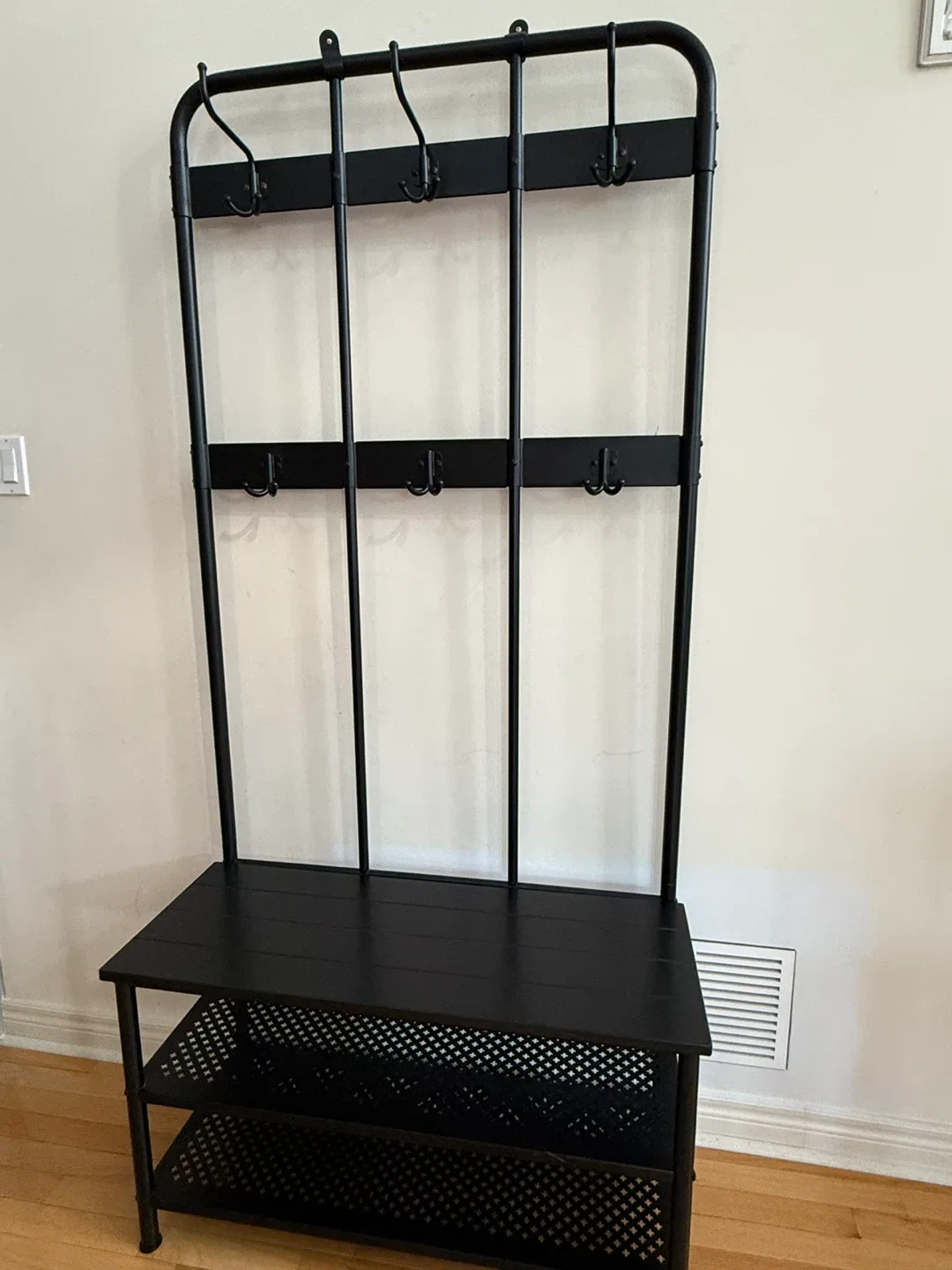 🥕Coat Rack w/ Bench seat and Shoe Storage-great condition thumbnail