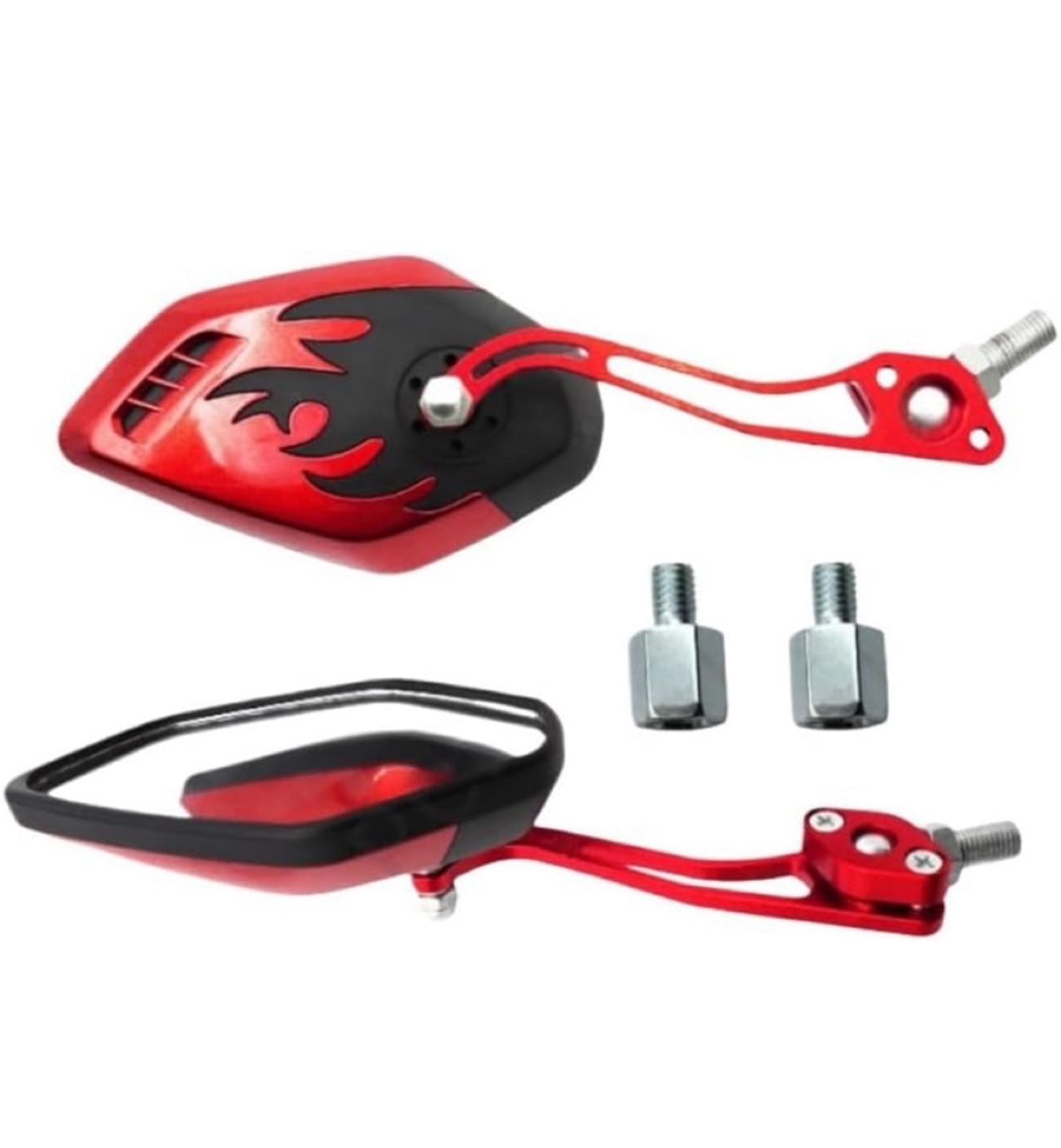 SOKO Motorcycle Mirror Set - Red Flame Design