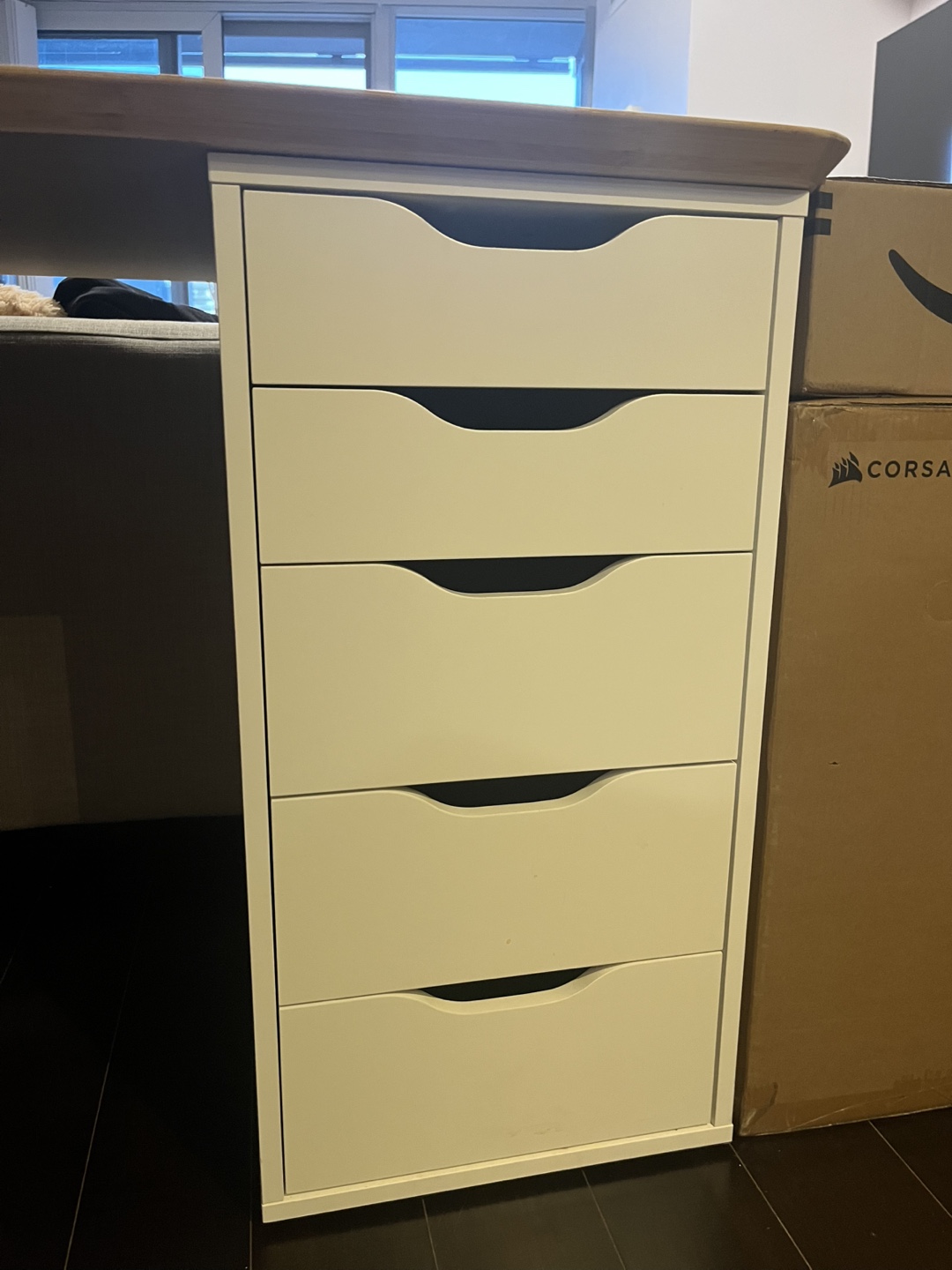 IKEA Anfallare Bamboo Desk with Alex Drawers - photo 4