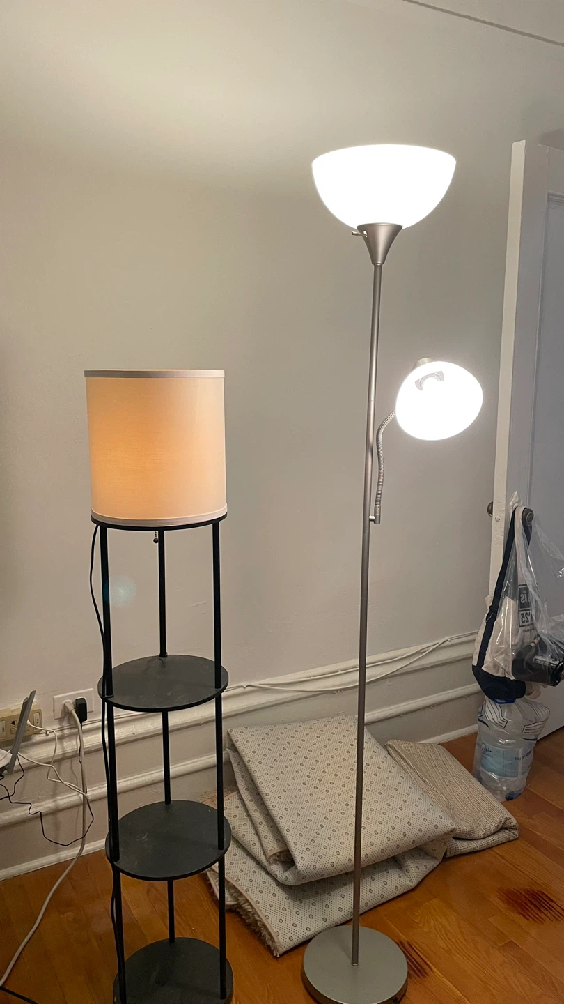 Floor Lamp with Shelves & Silver Floor Lamp
