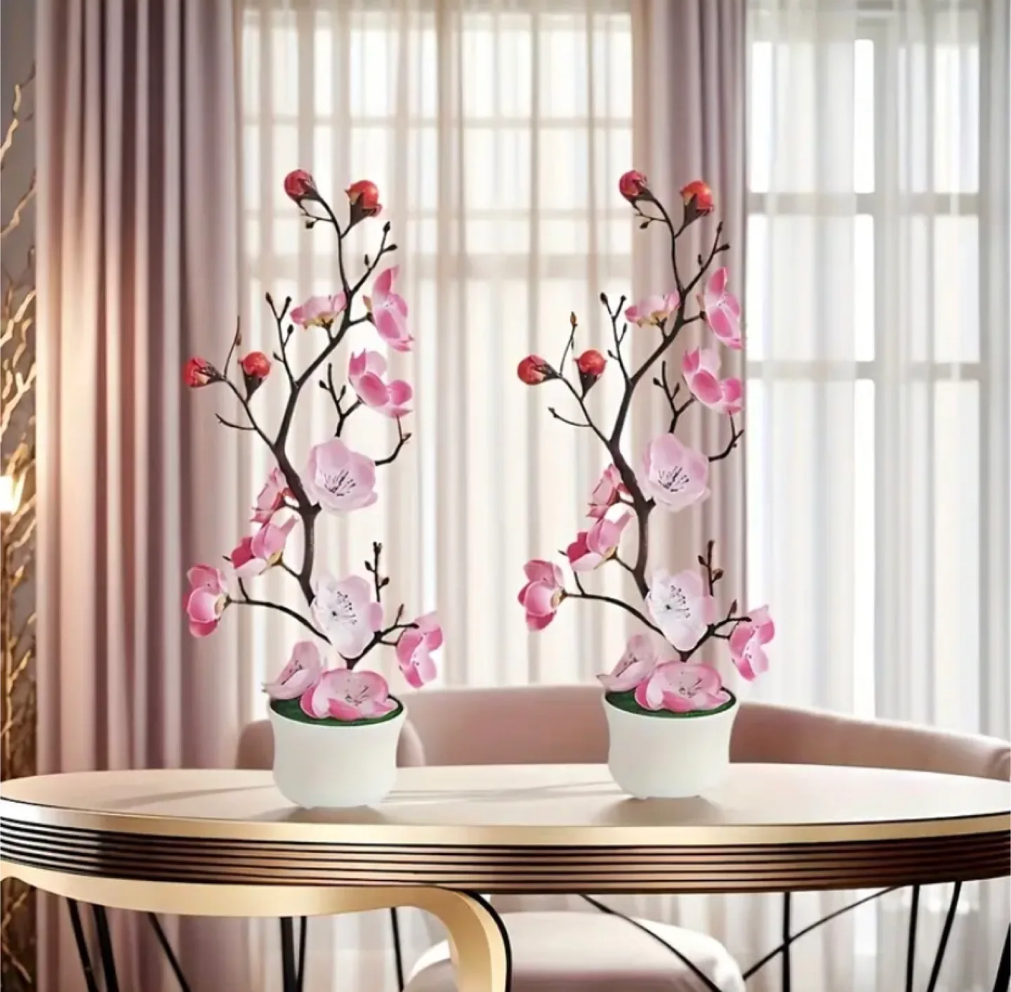 Artificial Cherry Blossom Bonsai - 2 pcs image indicator(6)