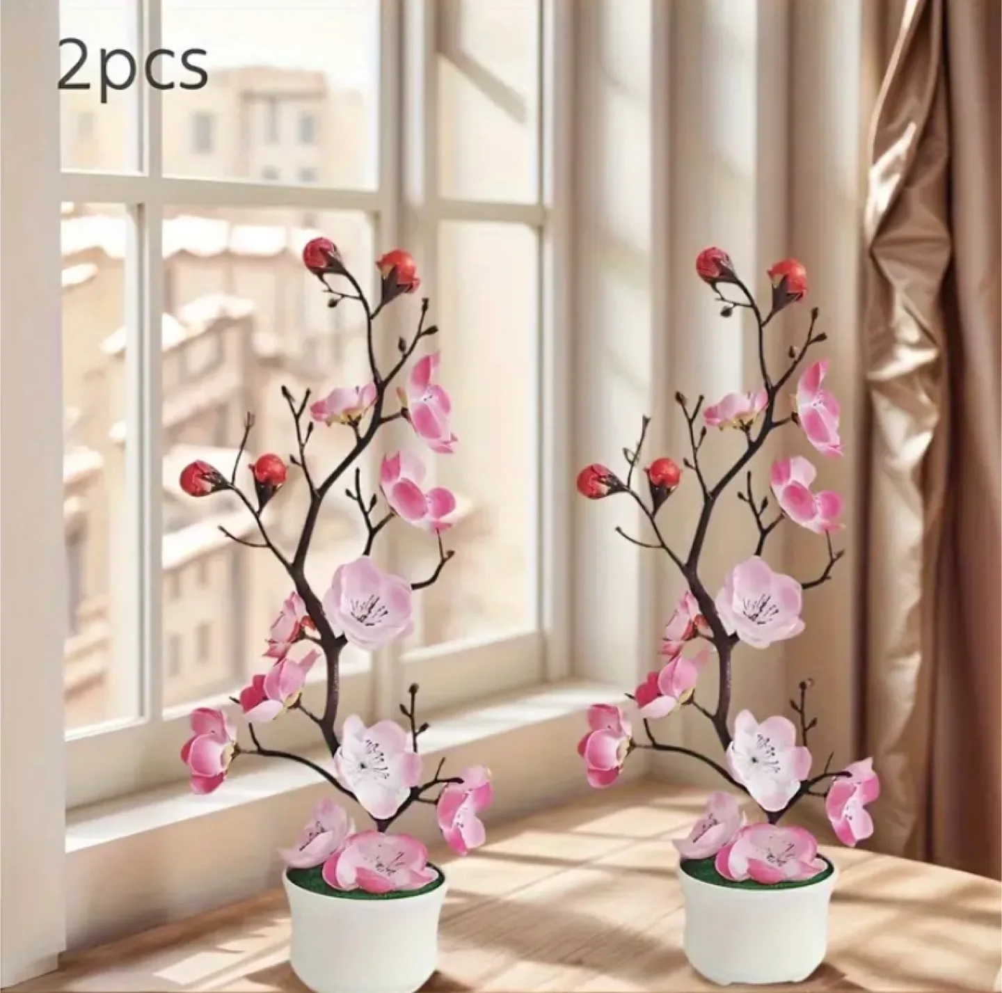 Artificial Cherry Blossom Bonsai - 2 pcs image indicator(5)