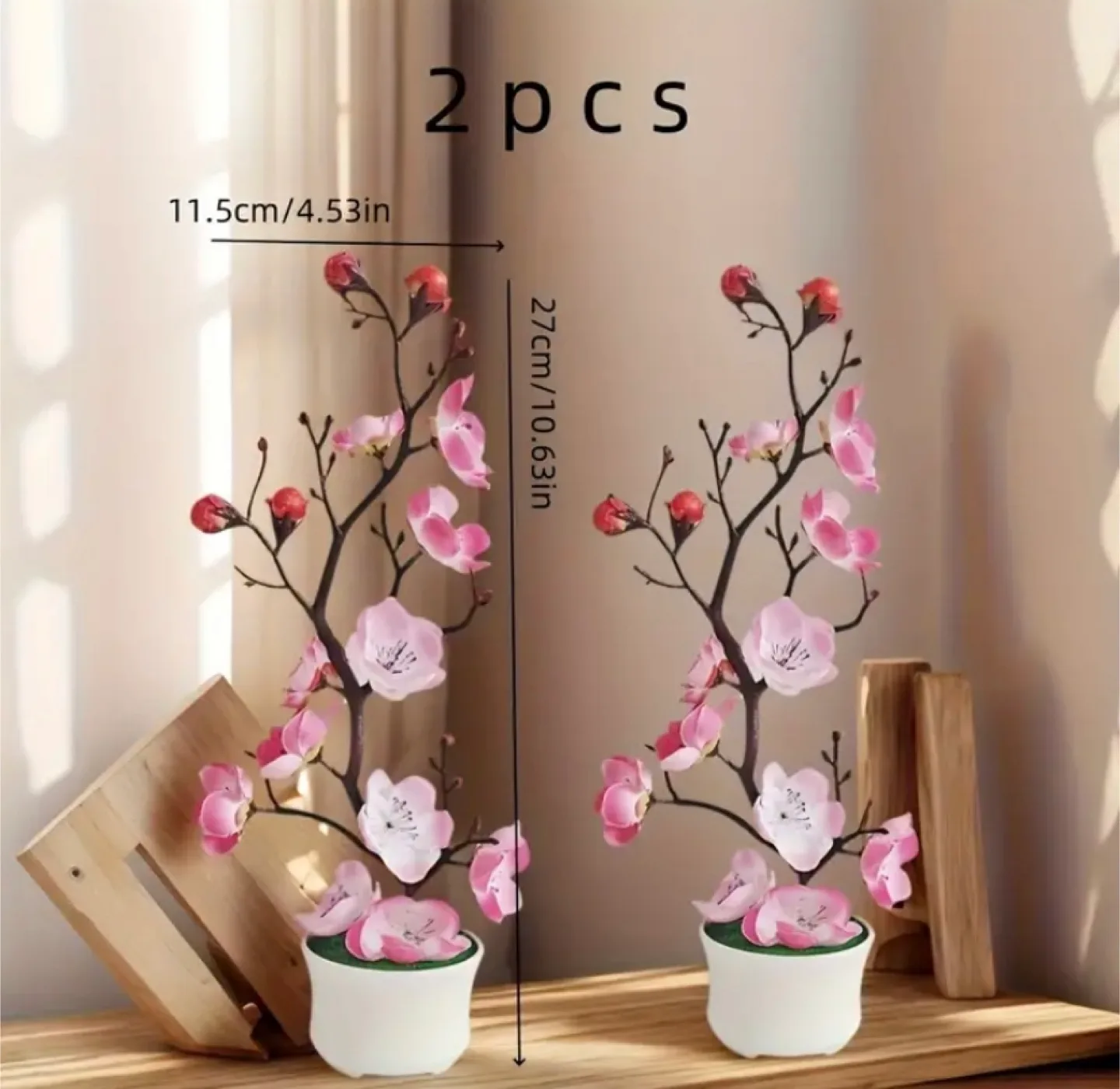 Artificial Cherry Blossom Bonsai - 2 pcs image indicator(4)