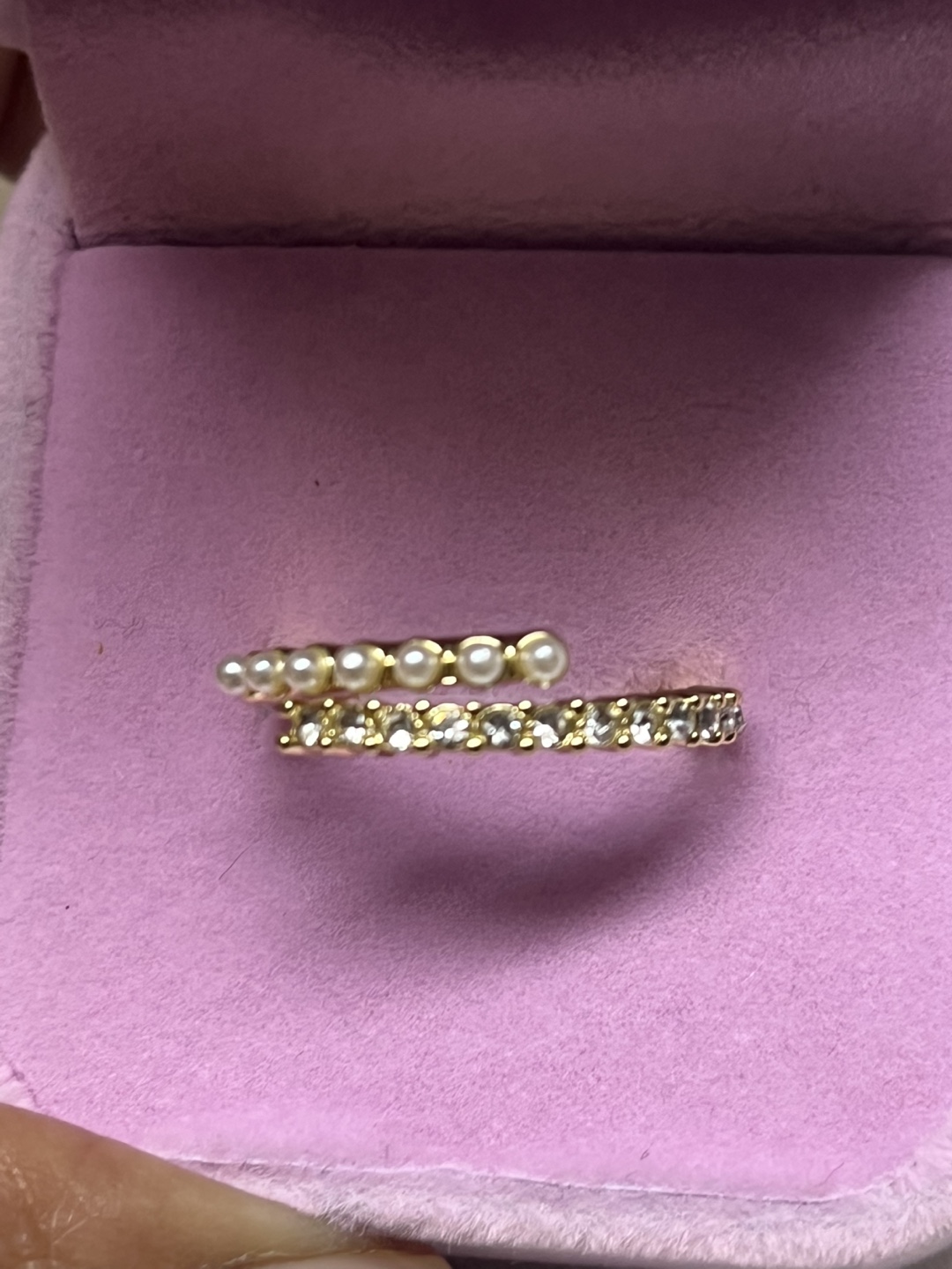 Ring with Pearls and Rhinestones - photo 2