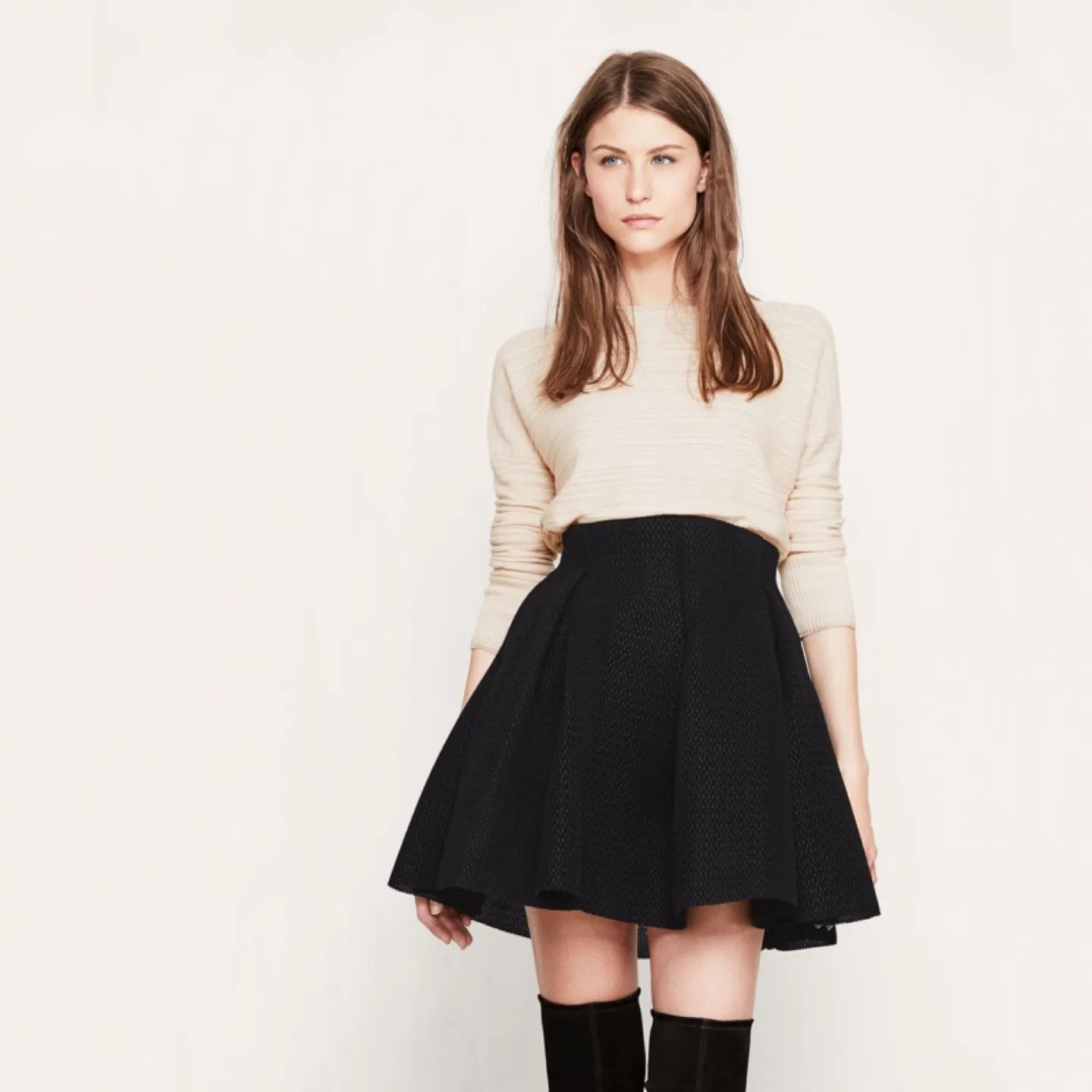 Maje Black Skater Skirt - Size 1 thumbnail