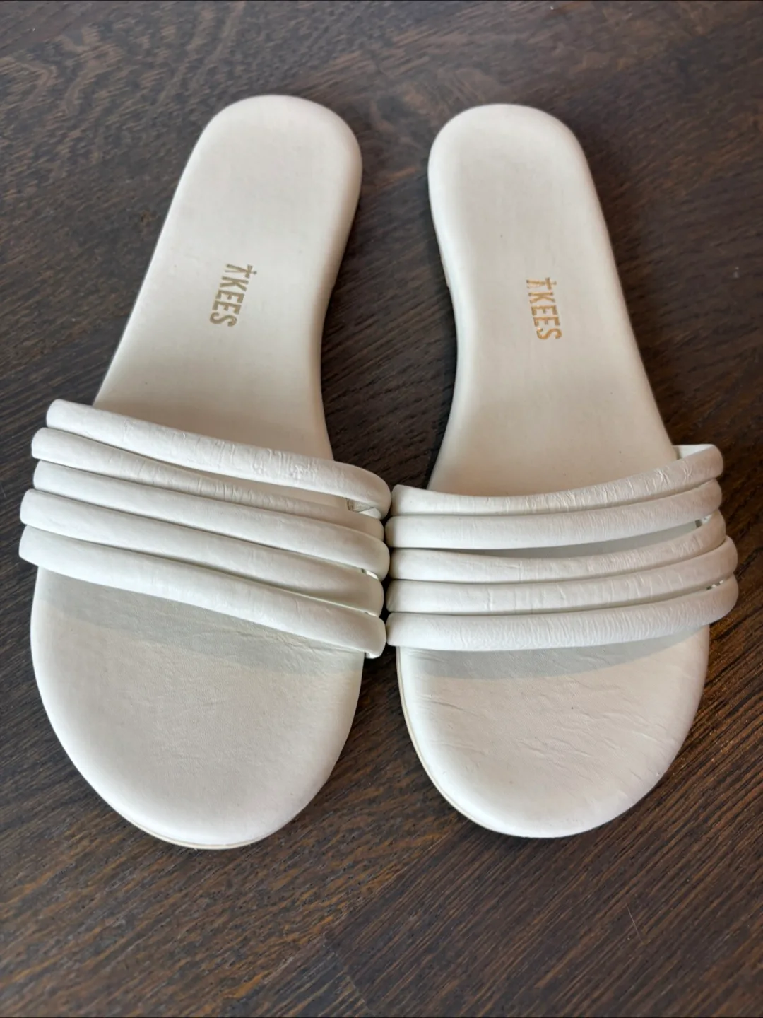 Tkees 'Gemma' White Leather Sandals image indicator(2)