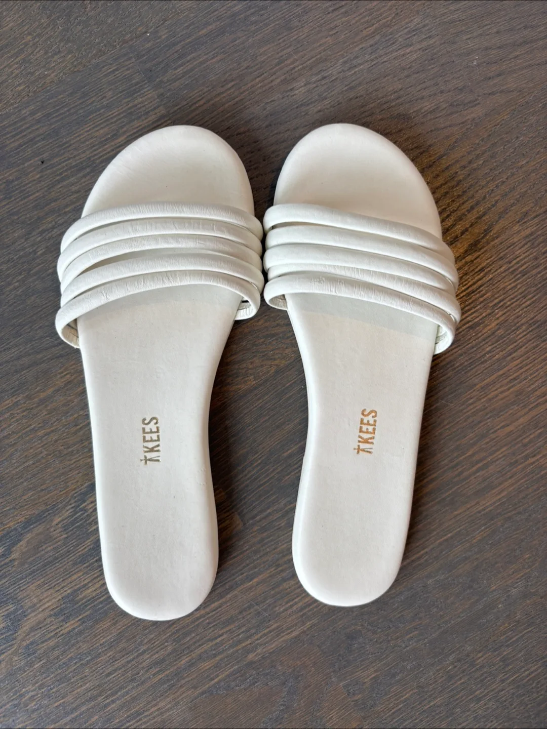Tkees 'Gemma' White Leather Sandals
