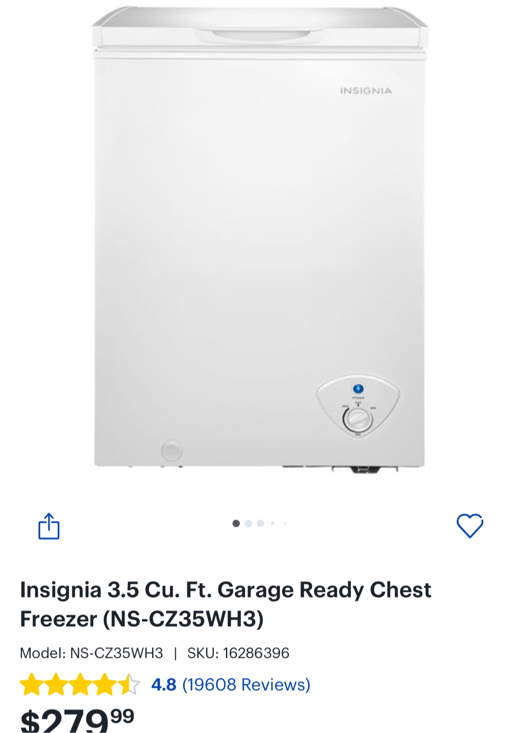 Insignia 3.5 Cu. Ft. Chest Freezer - photo 5