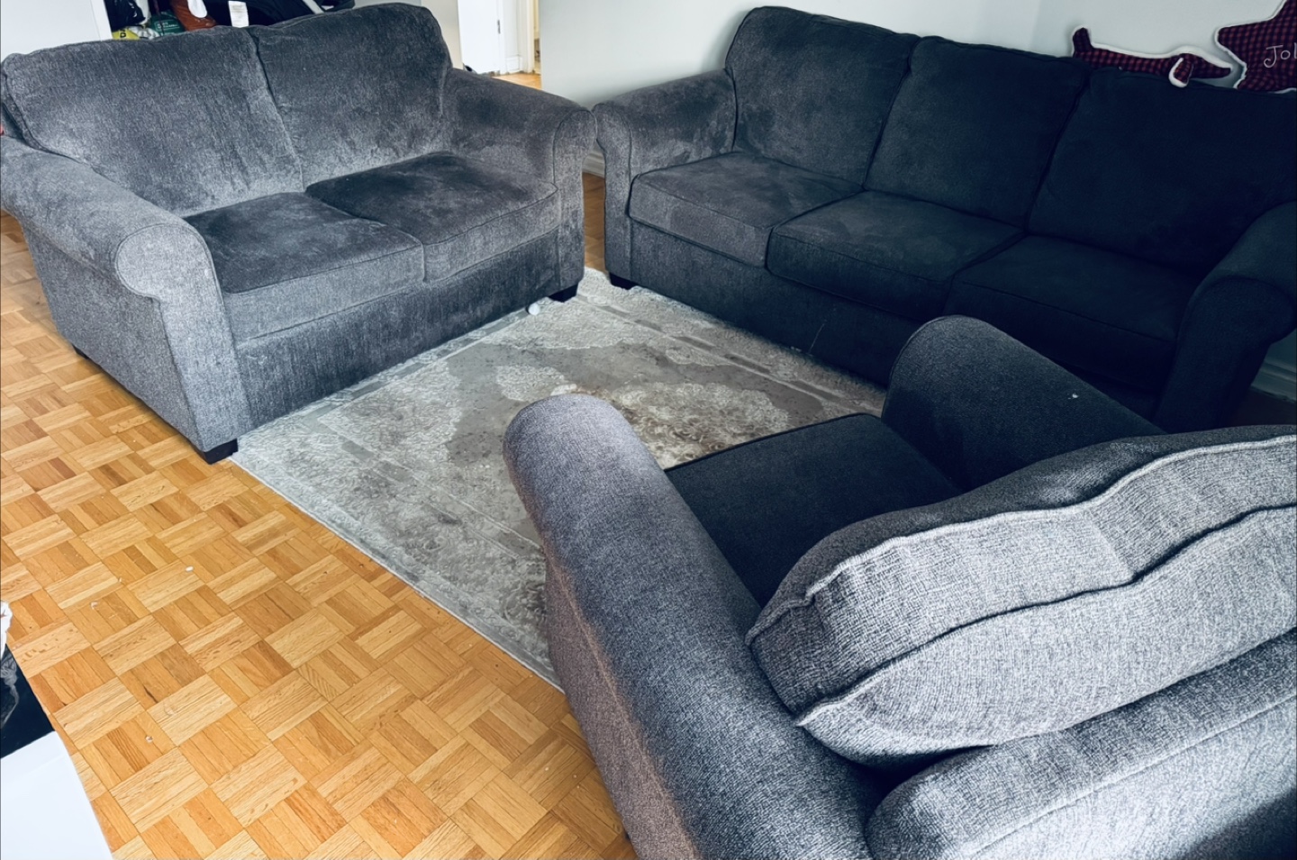 Grey Sofa Set - Loveseat, Sofa, and Armchair - photo 2