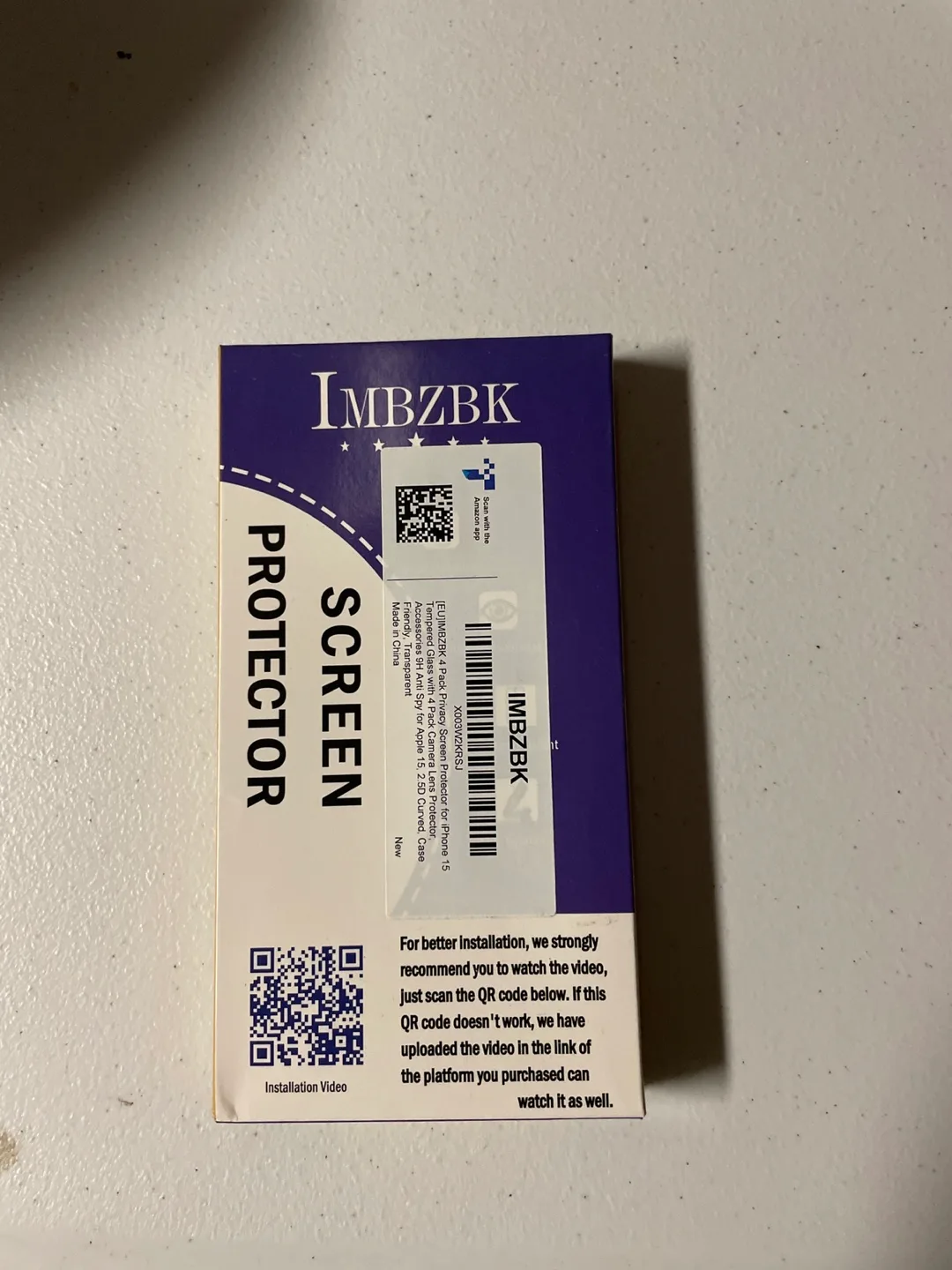 New IMBZBK iPhone 15 Privacy Screen Protector 4-Pack