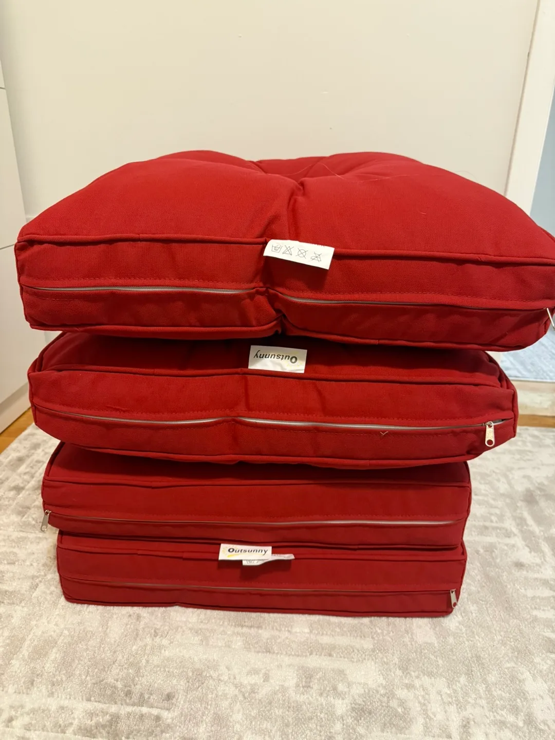 Outsunny Patio Chair Cushions - Red image indicator(2)