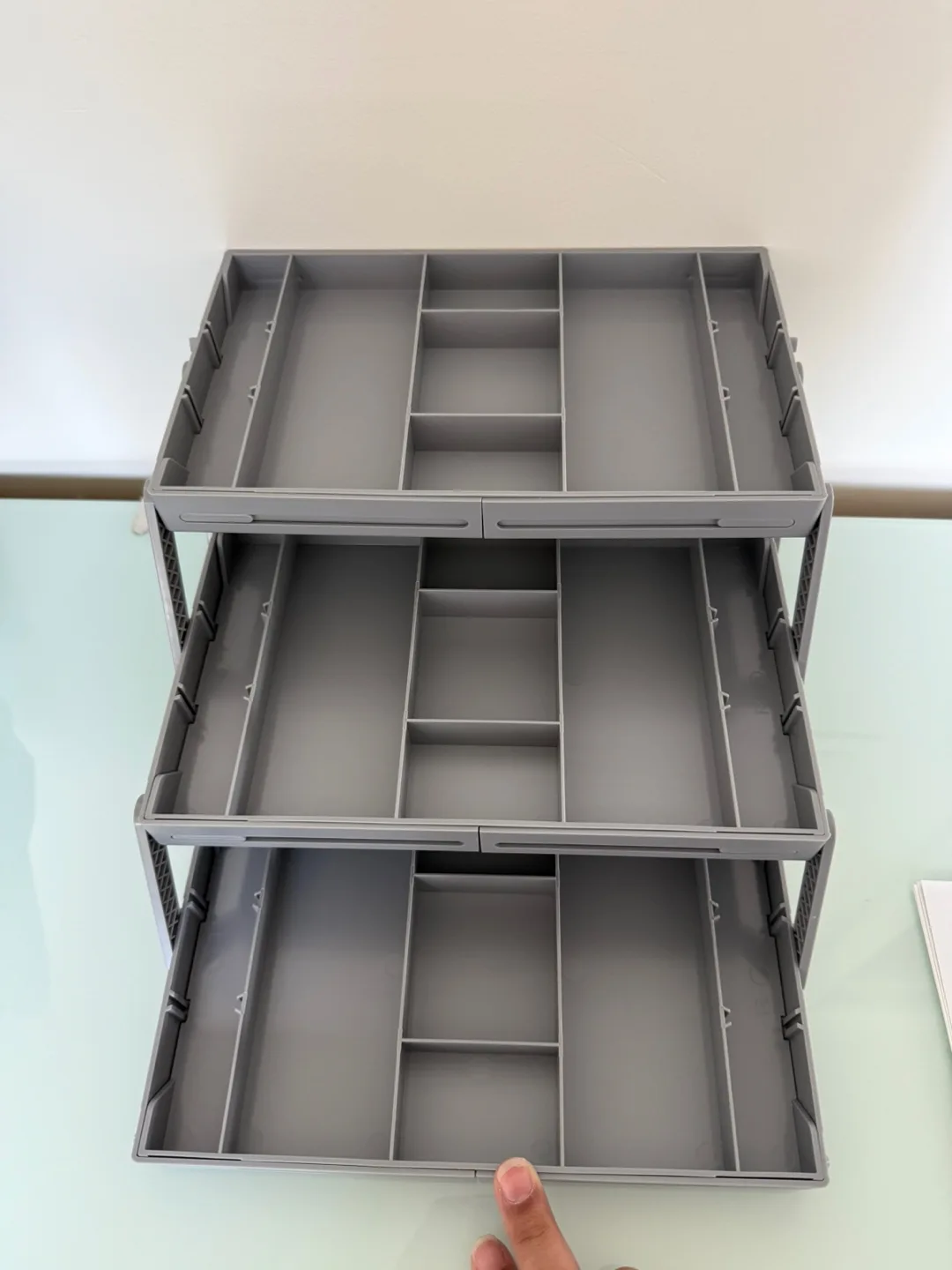 Grey Stackable Storage Drawer Organizer thumbnail