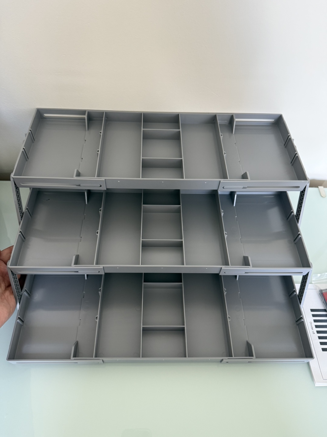 Grey Stackable Storage Drawer Organizer - photo 2