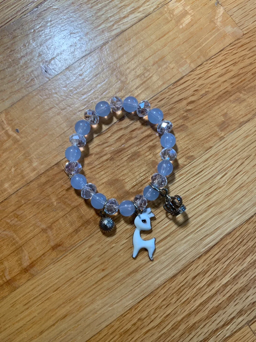 Beaded Bracelet with Deer Charm - Blue thumbnail