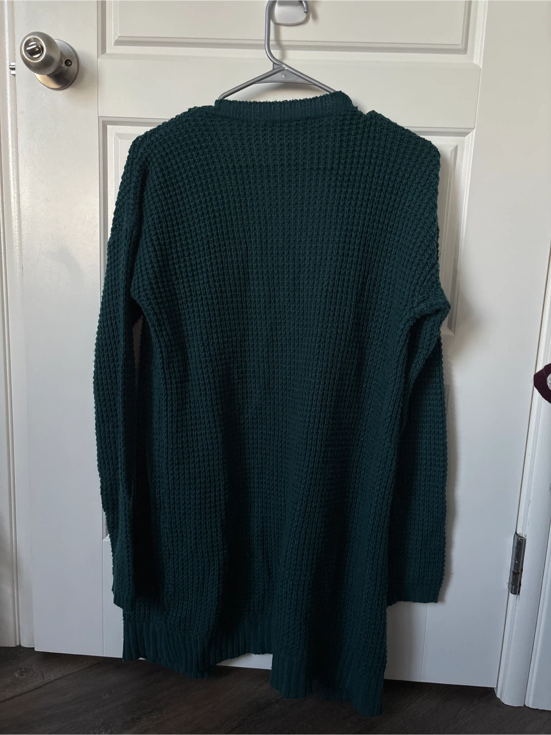 Dark Green Waffle Knit Cardigan - photo 2