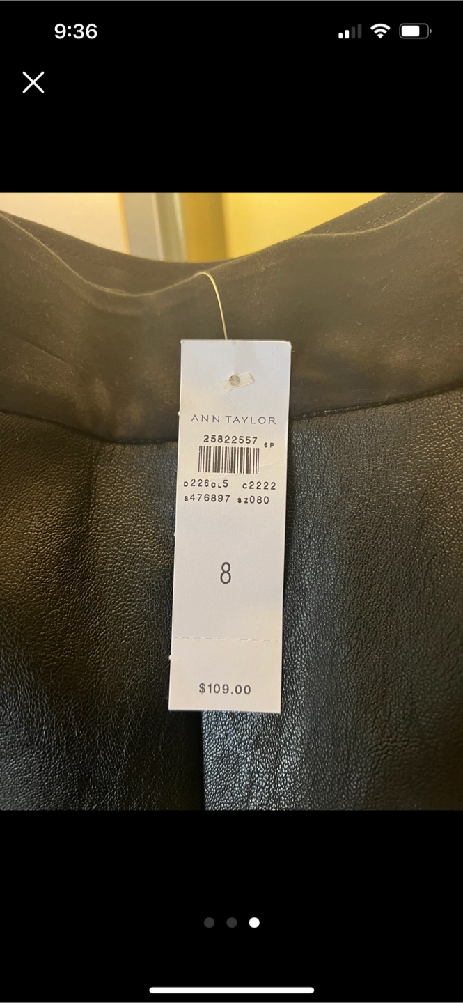 NWT Ann Taylor Black Faux Leather Pants - Size 8 - photo 3
