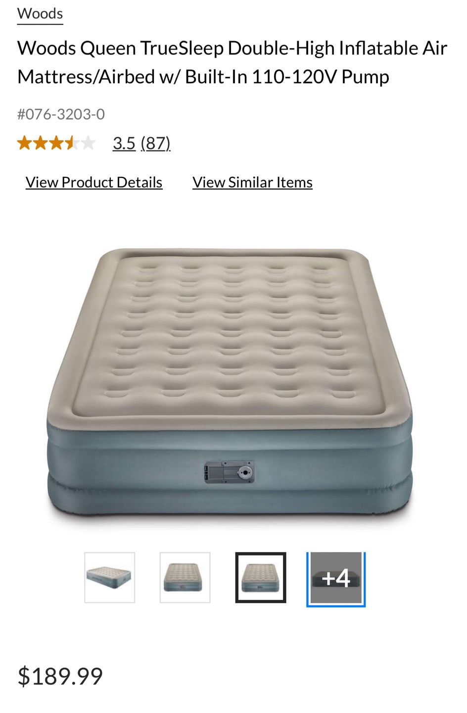 Woods Queen TrueSleep Double-High Air Mattress - photo 3