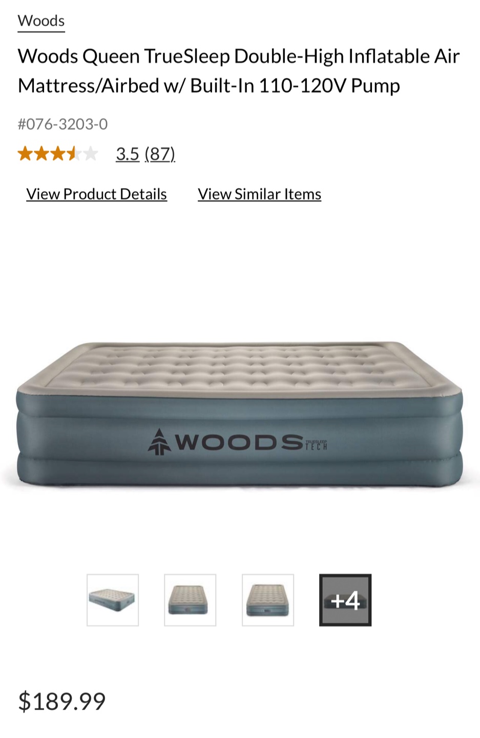 Woods Queen TrueSleep Double-High Air Mattress - photo 4