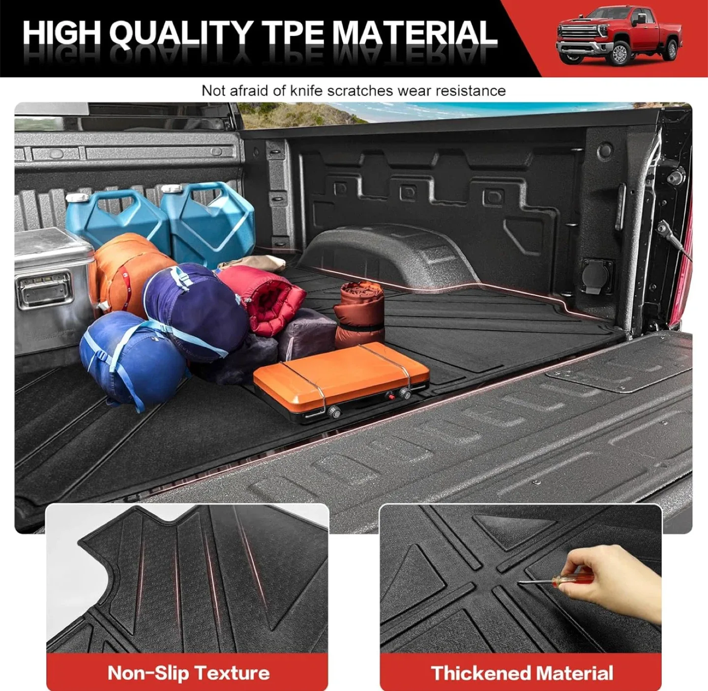 6.8 FT Truck Bed Mat for Chevrolet Silverado/GMC Sierra image indicator(7)
