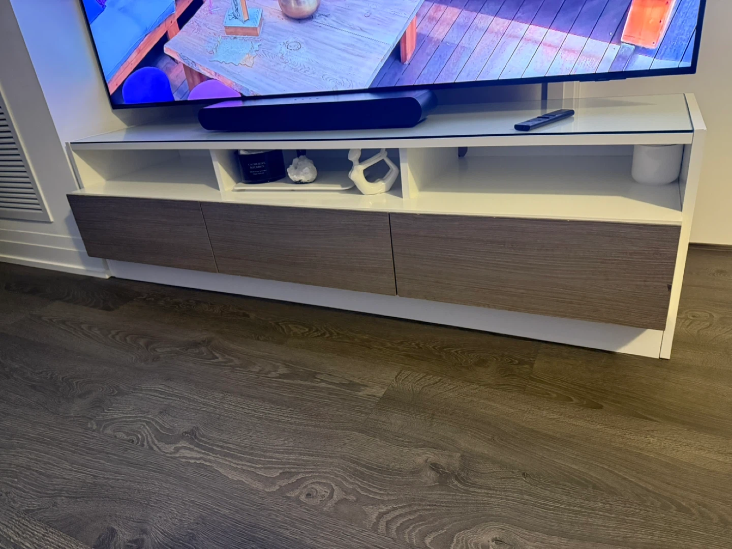 White & Wood TV Stand - photo 2
