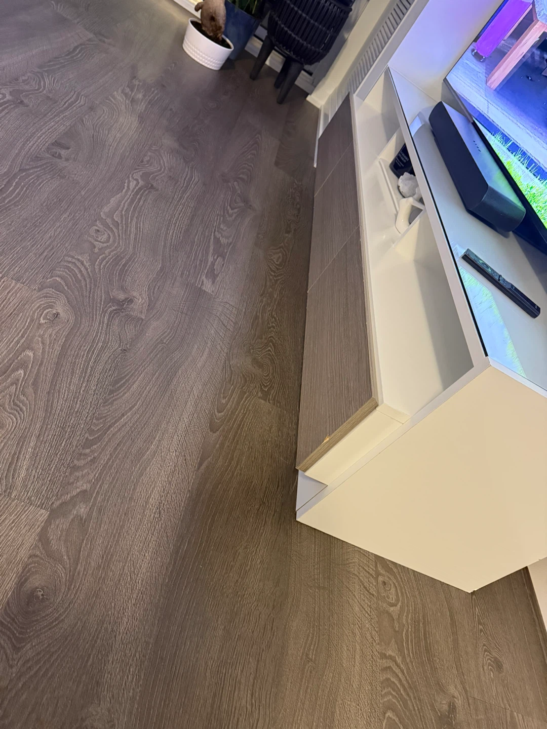 White & Wood TV Stand