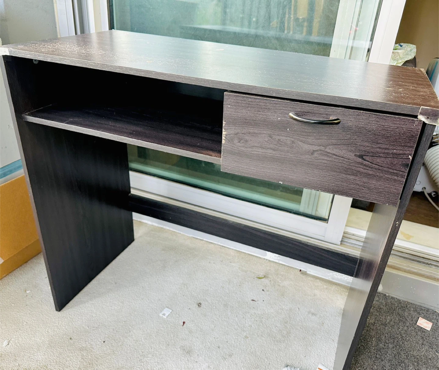 Dark Brown Desk with Drawer