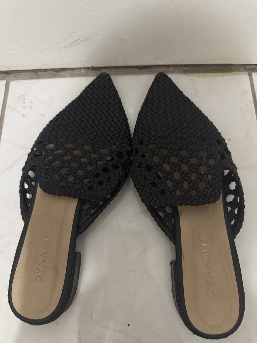 Dynamite Black Woven Mules - Size 8 - photo 2