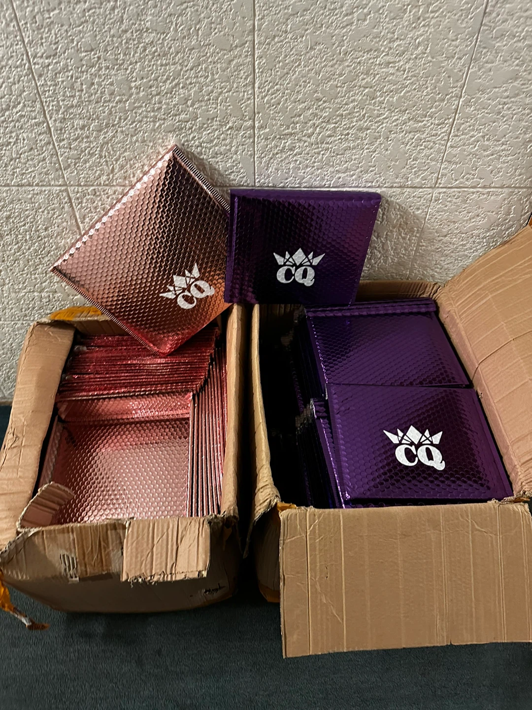 Rose Gold and Purple Bubble Mailers