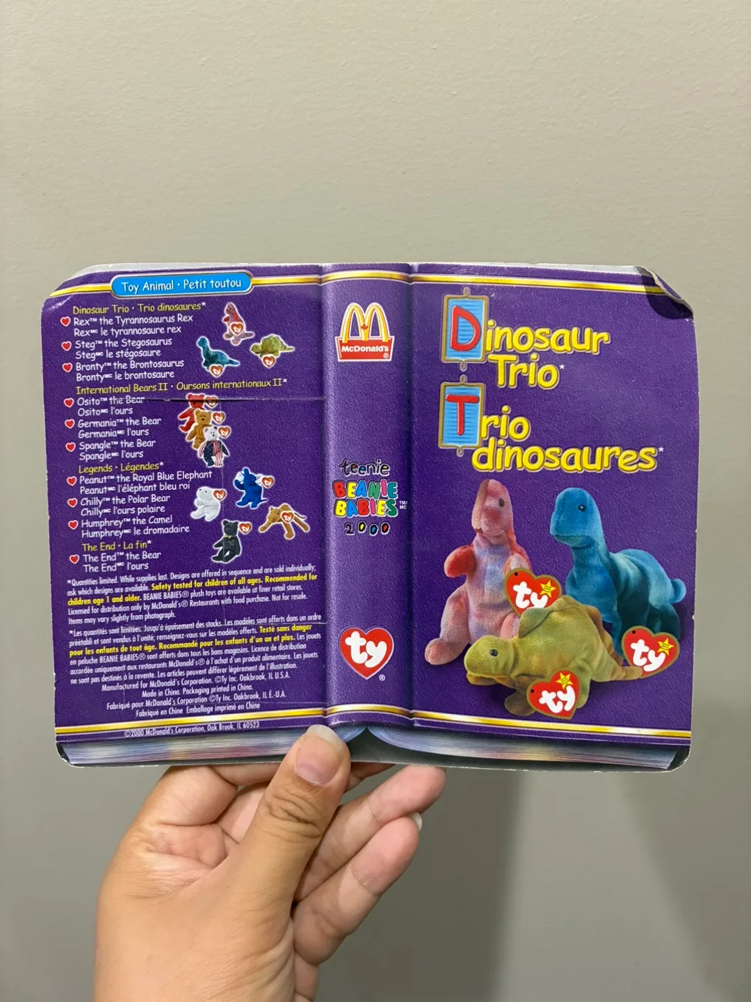 NIP Vintage McDonald's Teenie Beanie Babies Steg Stegosaurus image indicator(2)