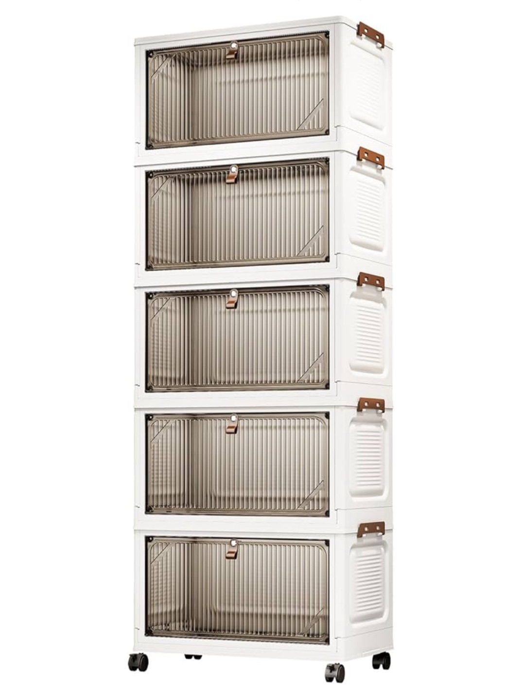 5 tier Stackable Storage Cabinet Organizer with Wheels
