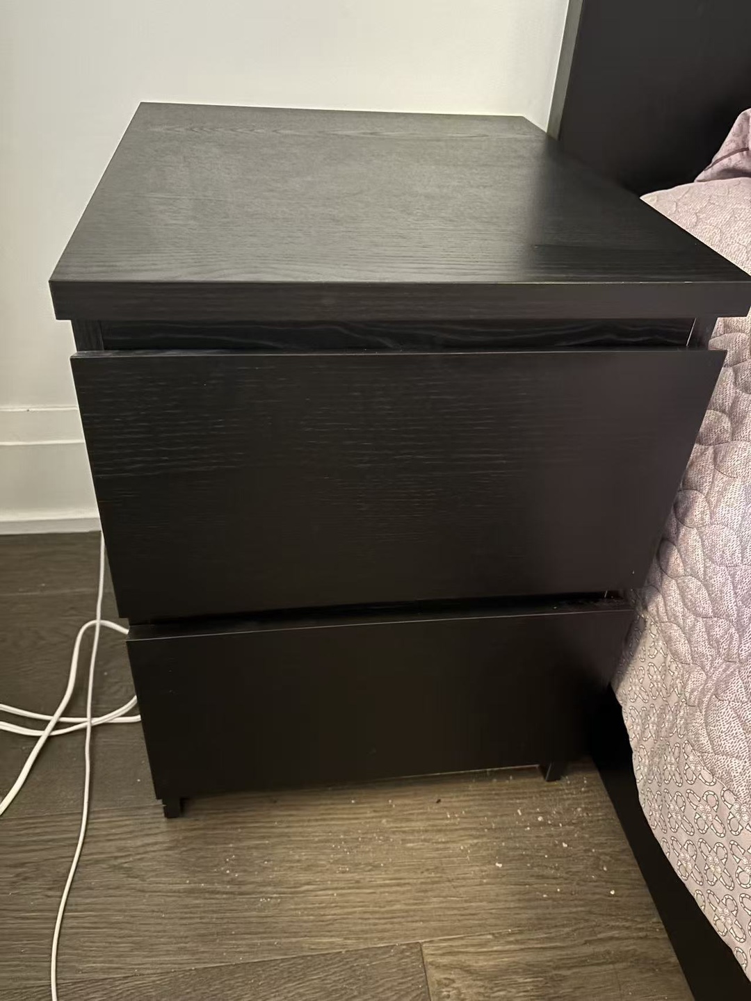 IKEA Black 2-Drawer Nightstand