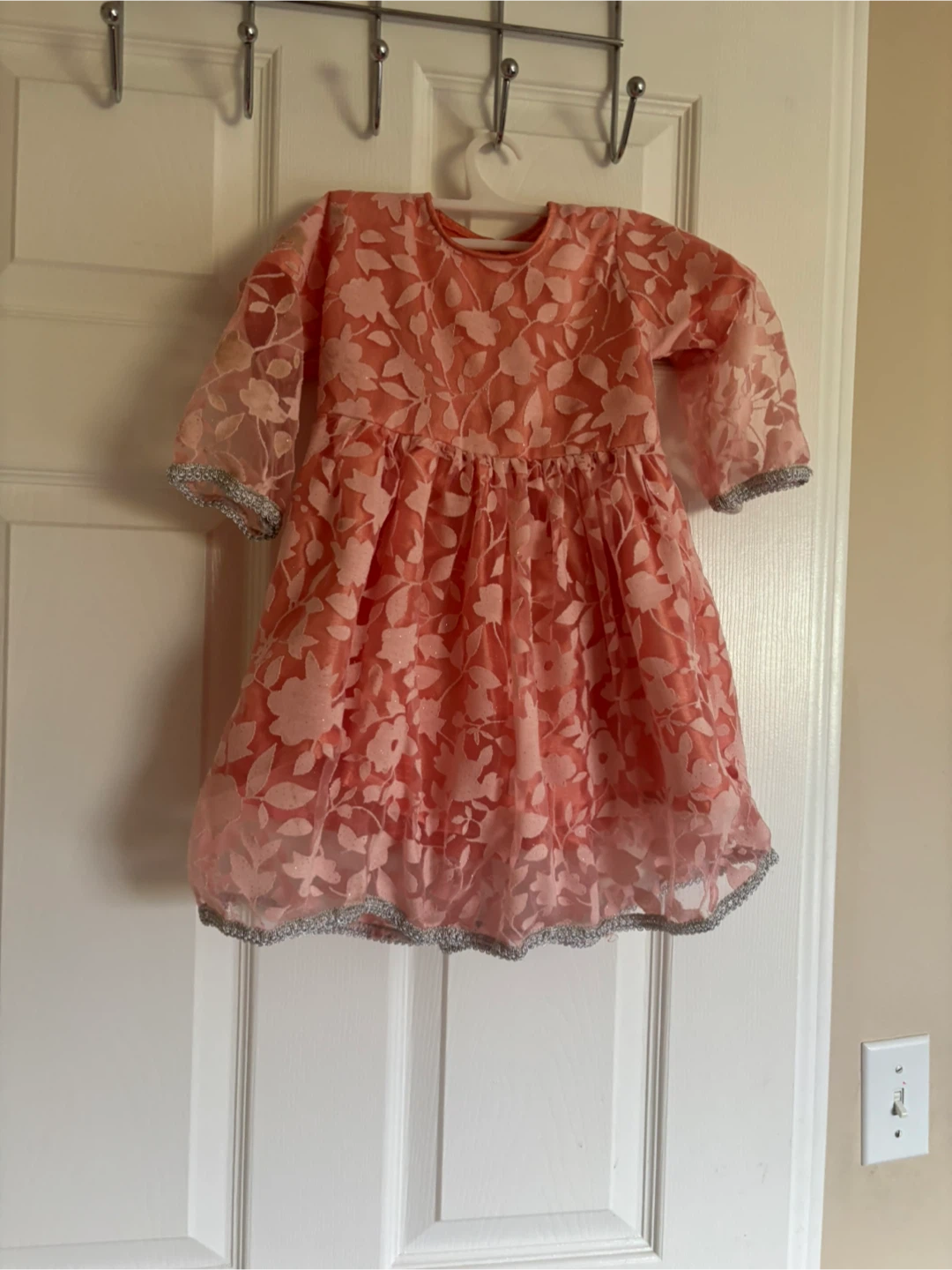Coral Floral Girls Dress - photo 2