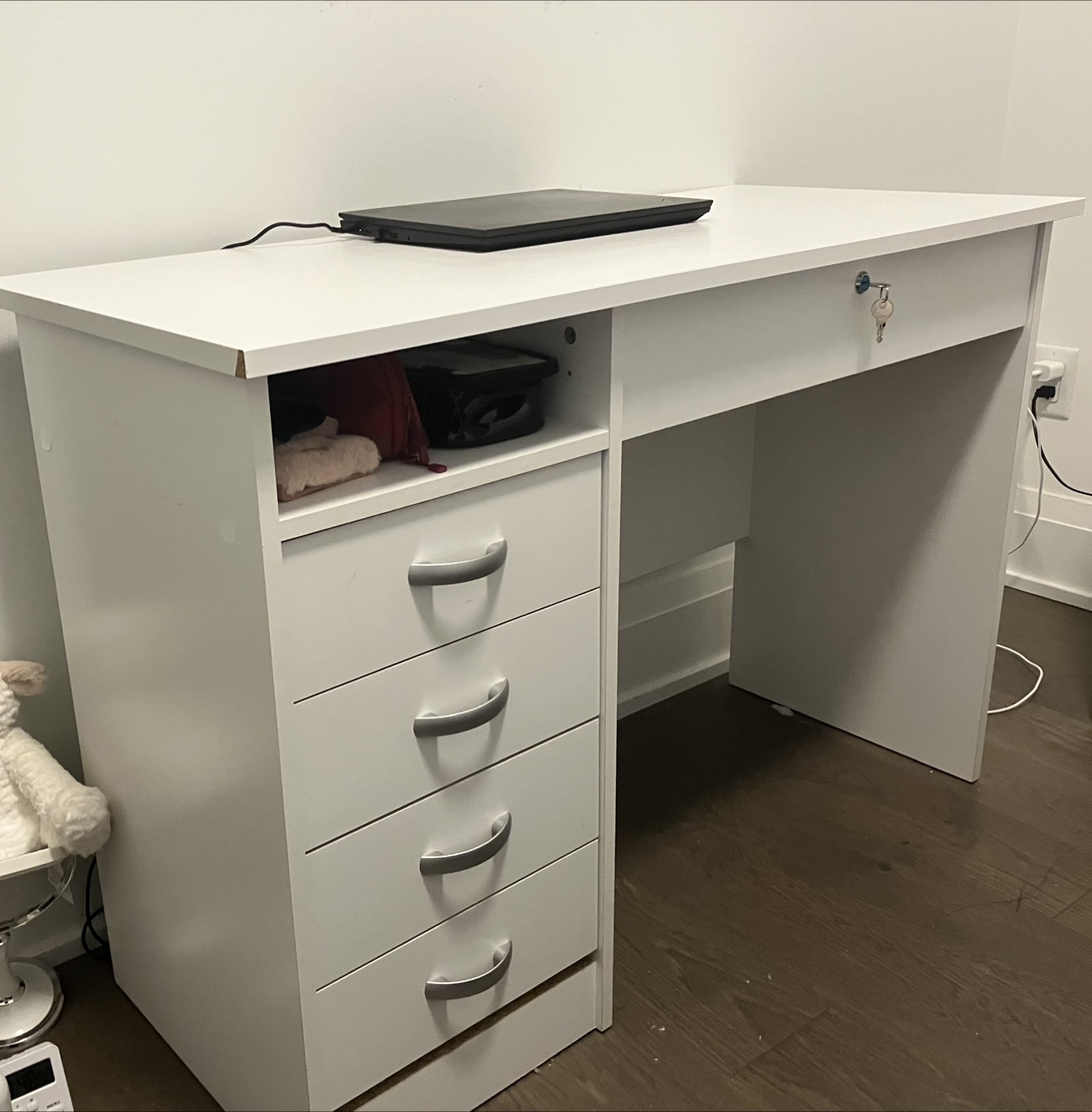 White Desk with Drawers