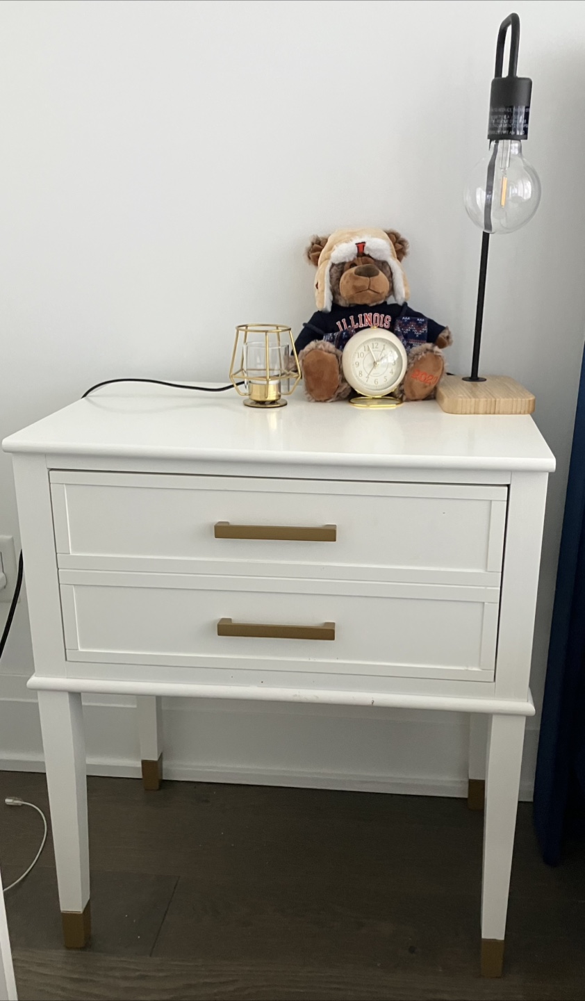 Stylish White 1-Drawer Bedside Table