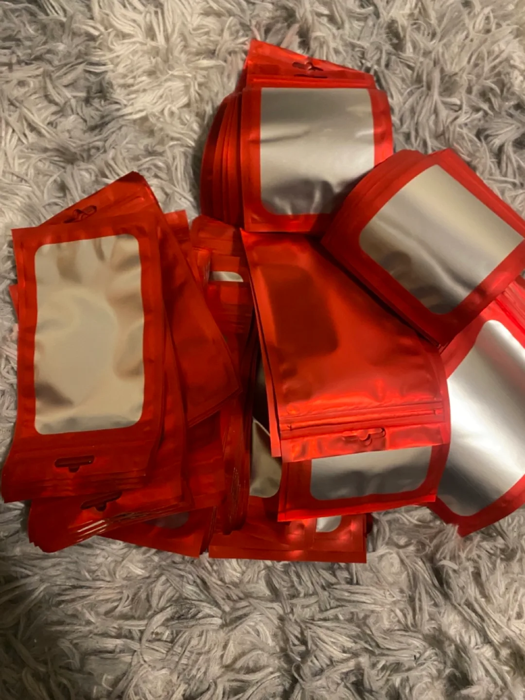 Red Mylar Bags 100 pieces thumbnail
