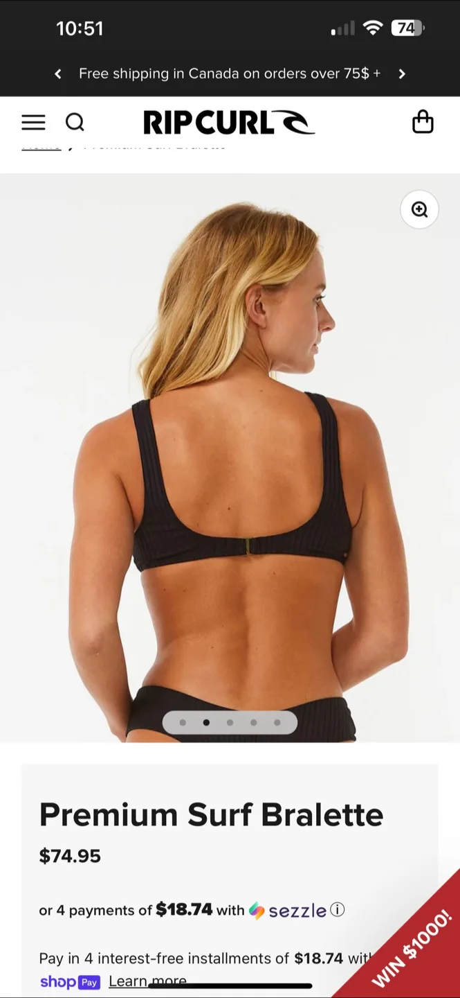 Rip Curl Premium Surf  Bikini set - Black image indicator(2)