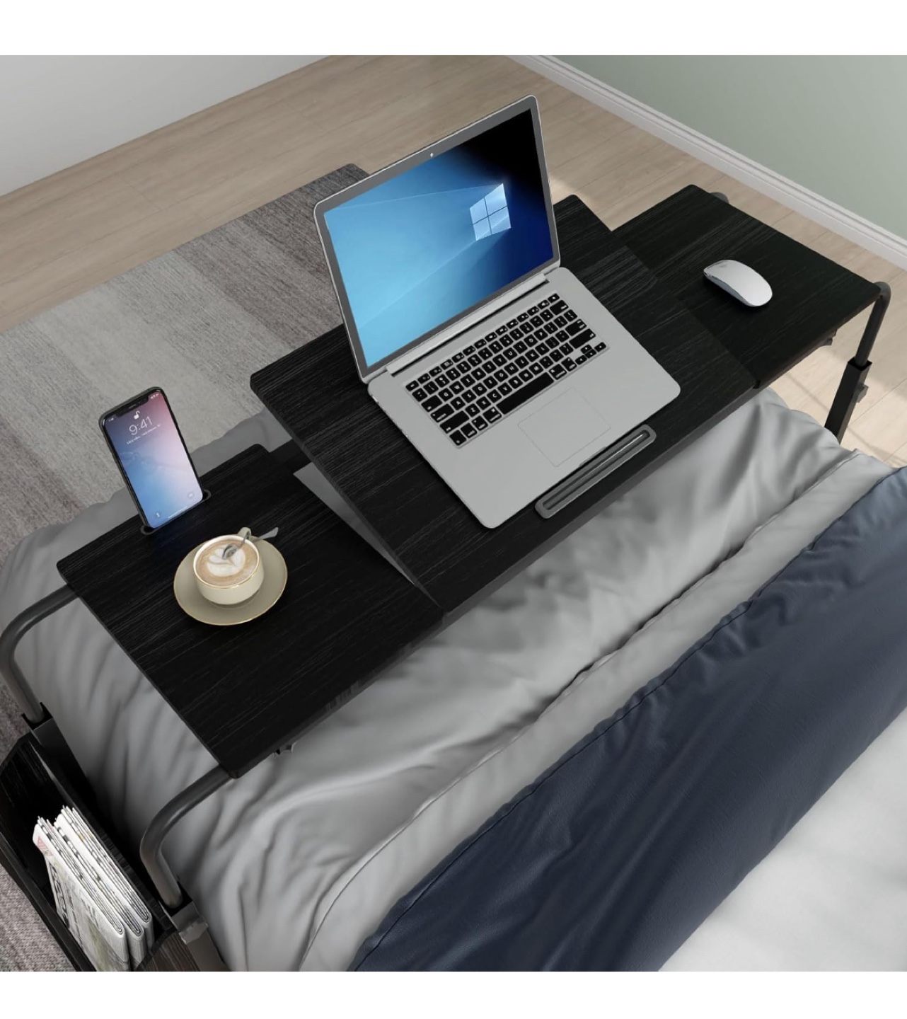 Adjustable Laptop Bed Desk Table - Black