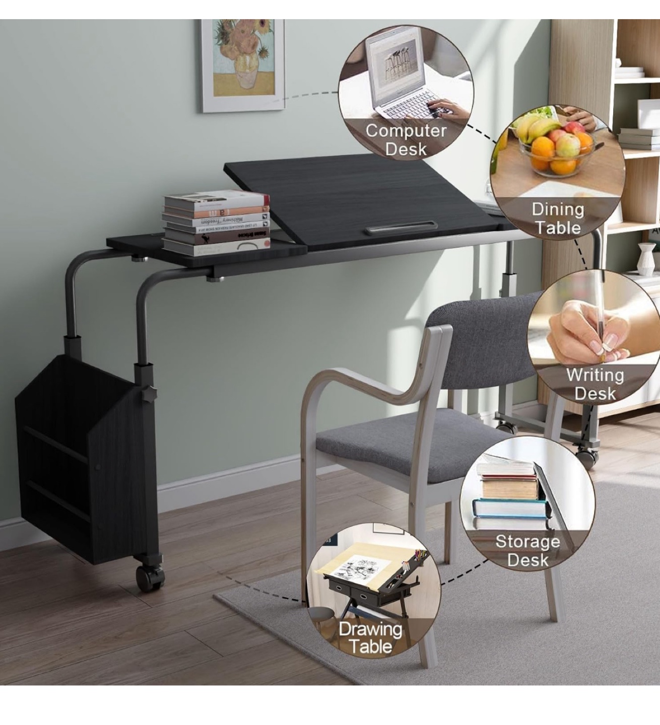 Adjustable Laptop Bed Desk Table - Black - photo 3