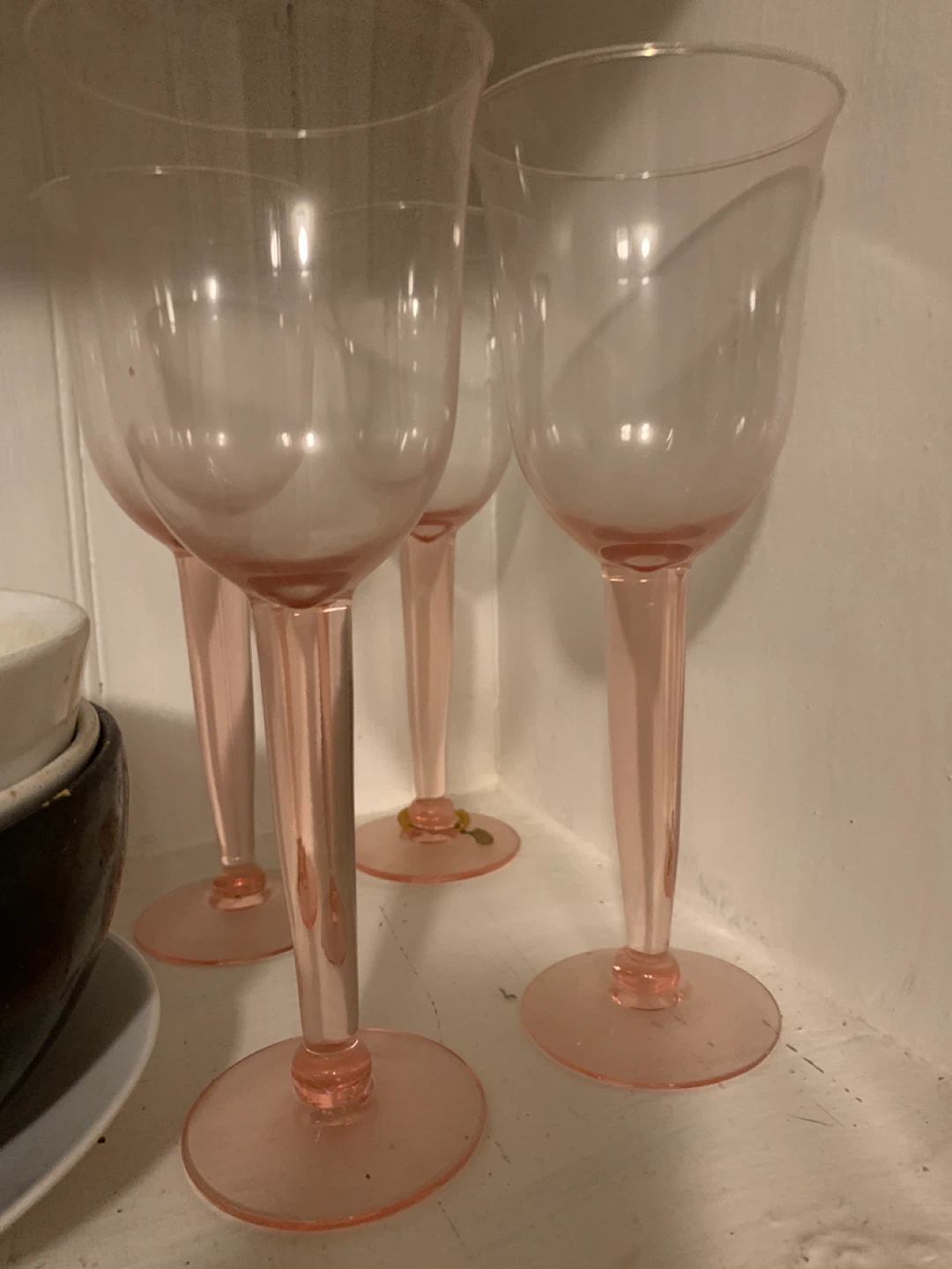 Pink Stemmed Wine Glasses