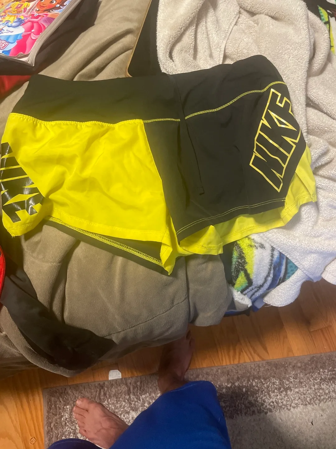 Nike Running Shorts - Black & Yellow thumbnail