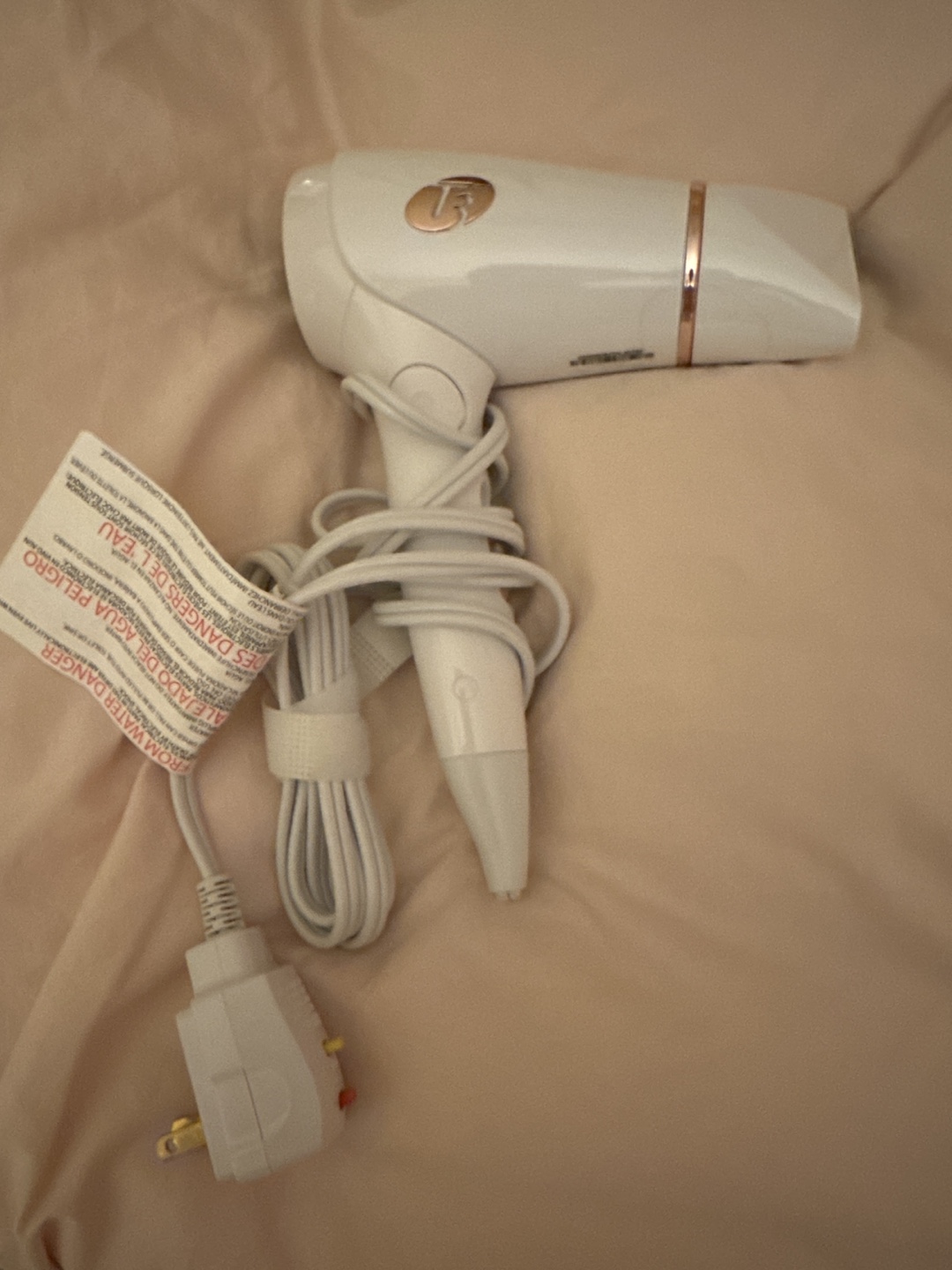 T3 Compact Folding Hair Dryer - White & Rose Gold
