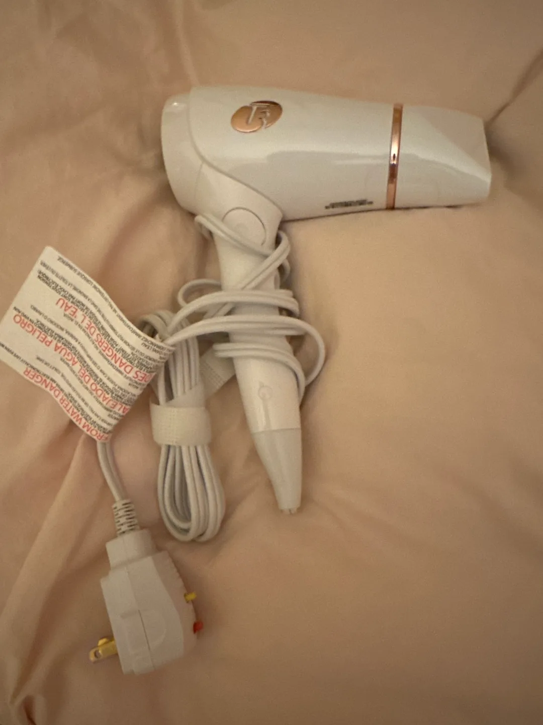 T3 Compact Folding Hair Dryer - White & Rose Gold thumbnail